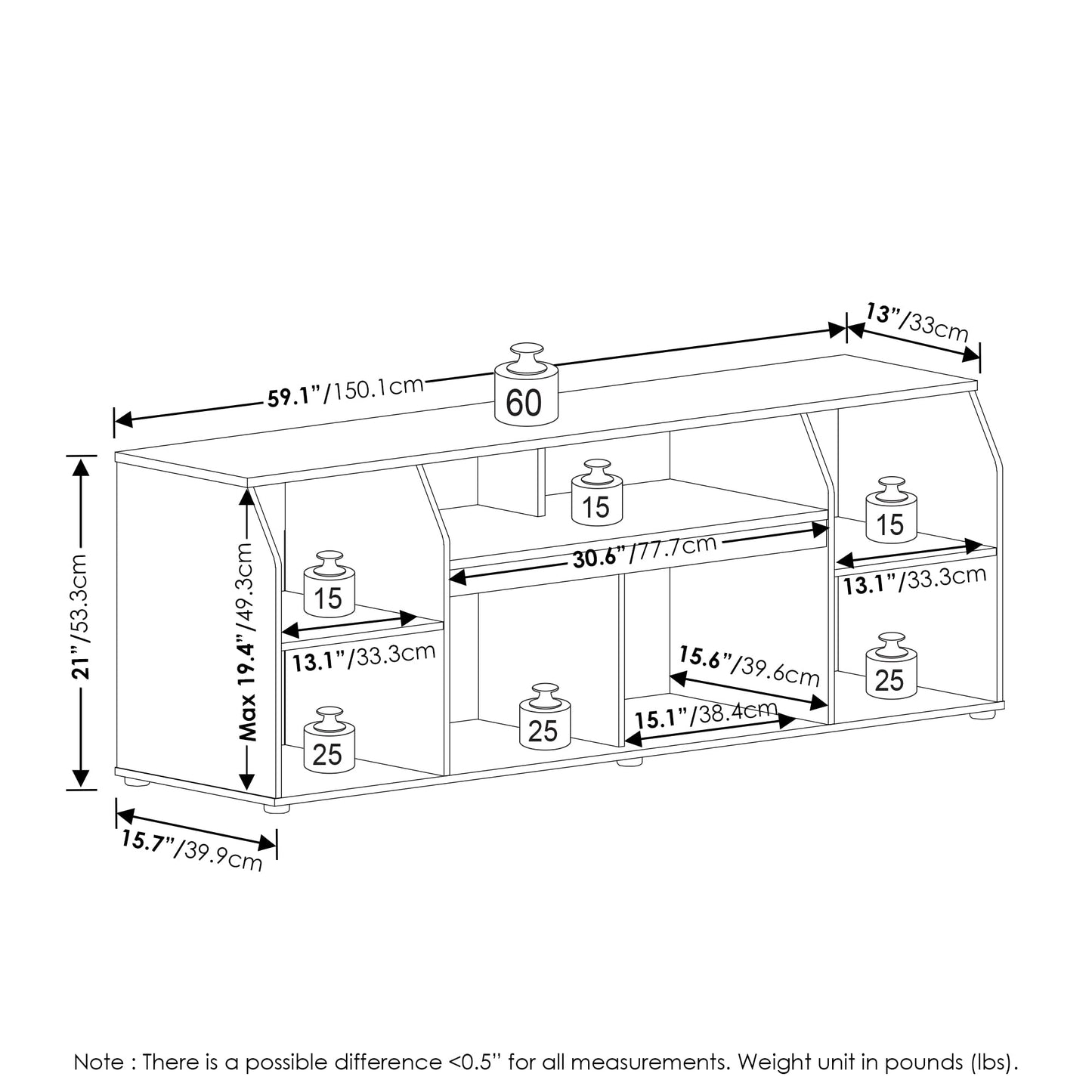 Americano - 65 Inch TV stand