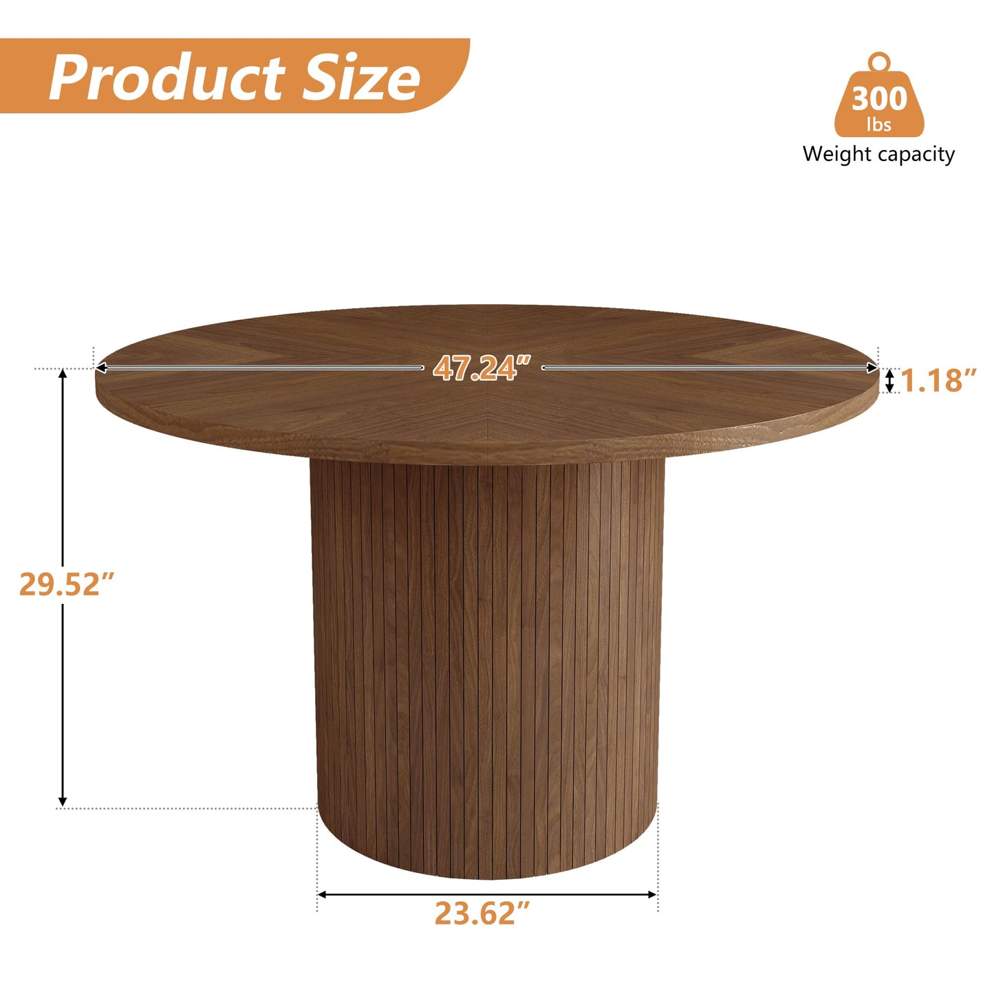 Walnut Round Dining Table