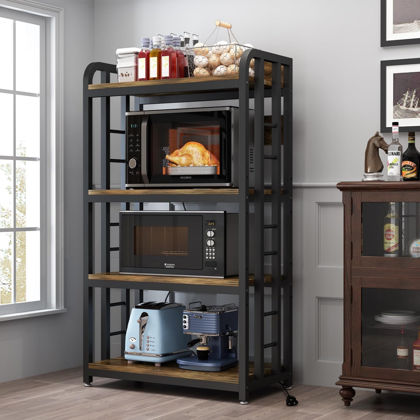 Rustic Brown Kitchen Rack