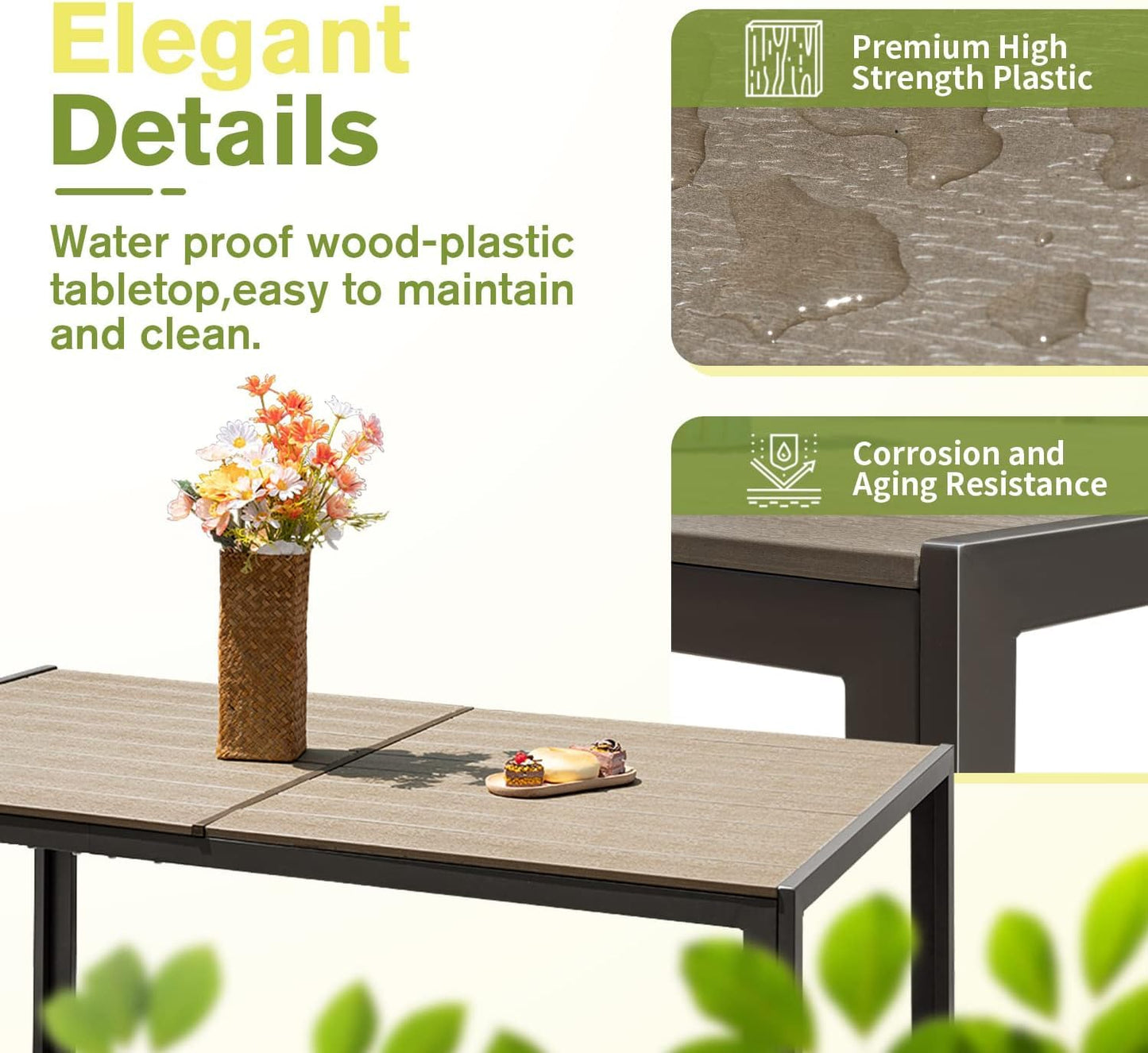 7 Pieces Patio Dining Set - Light Grey