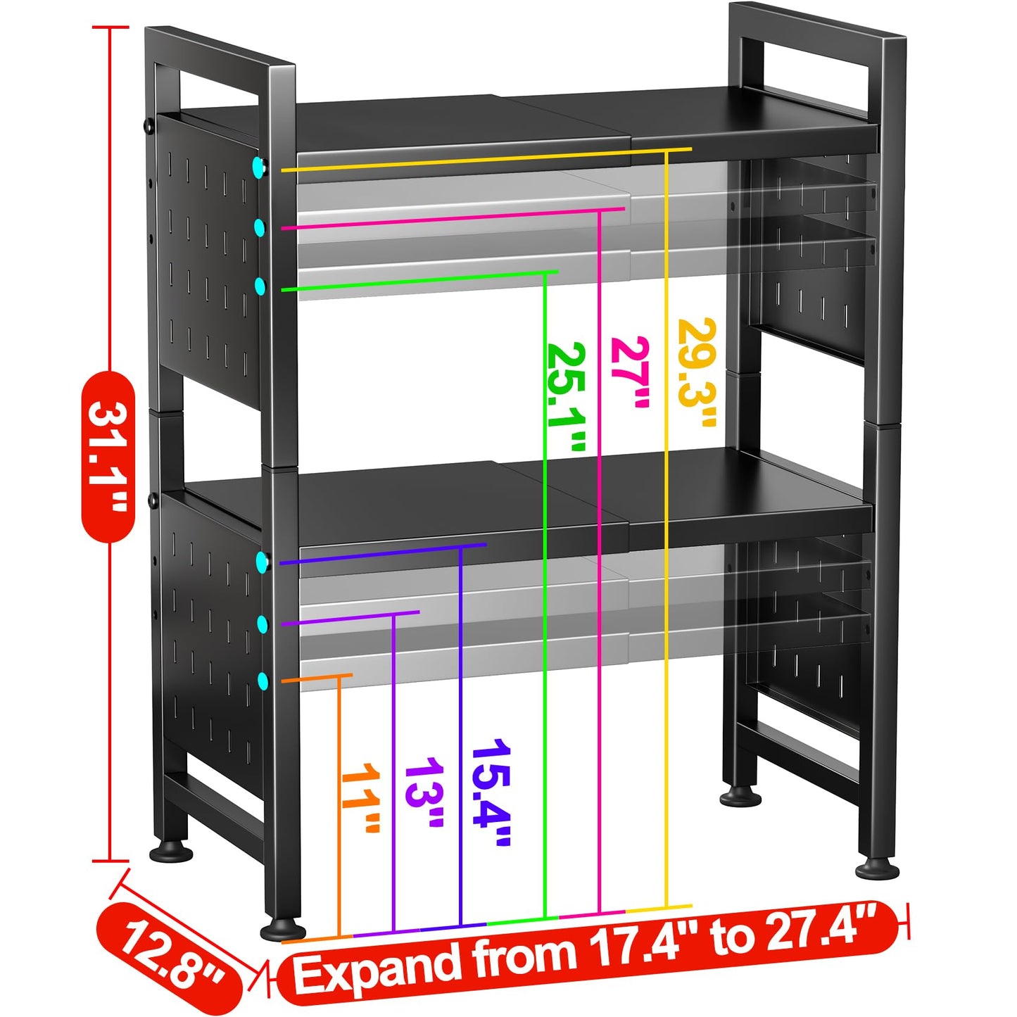 Black Kitchen Shelves Rack