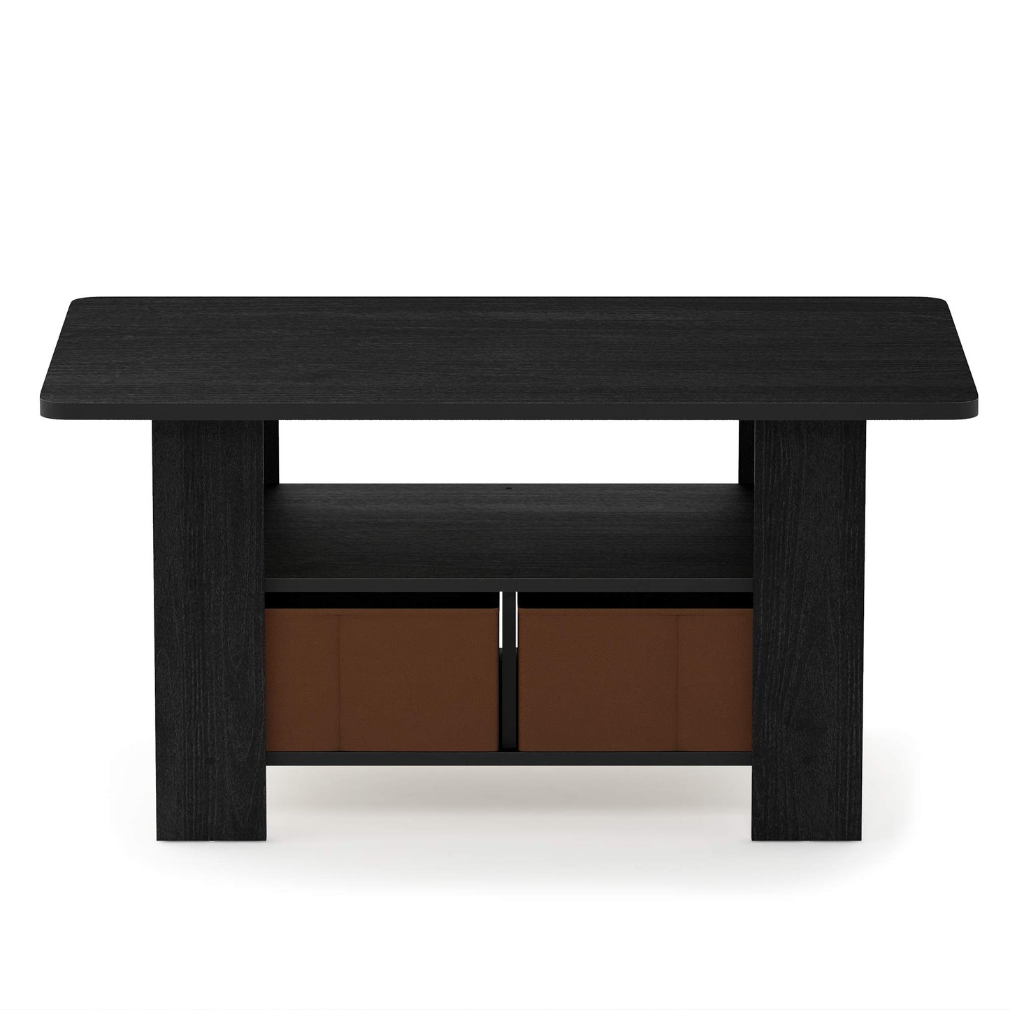 Coffee Table with Bin Drawer Medium Black And Brown