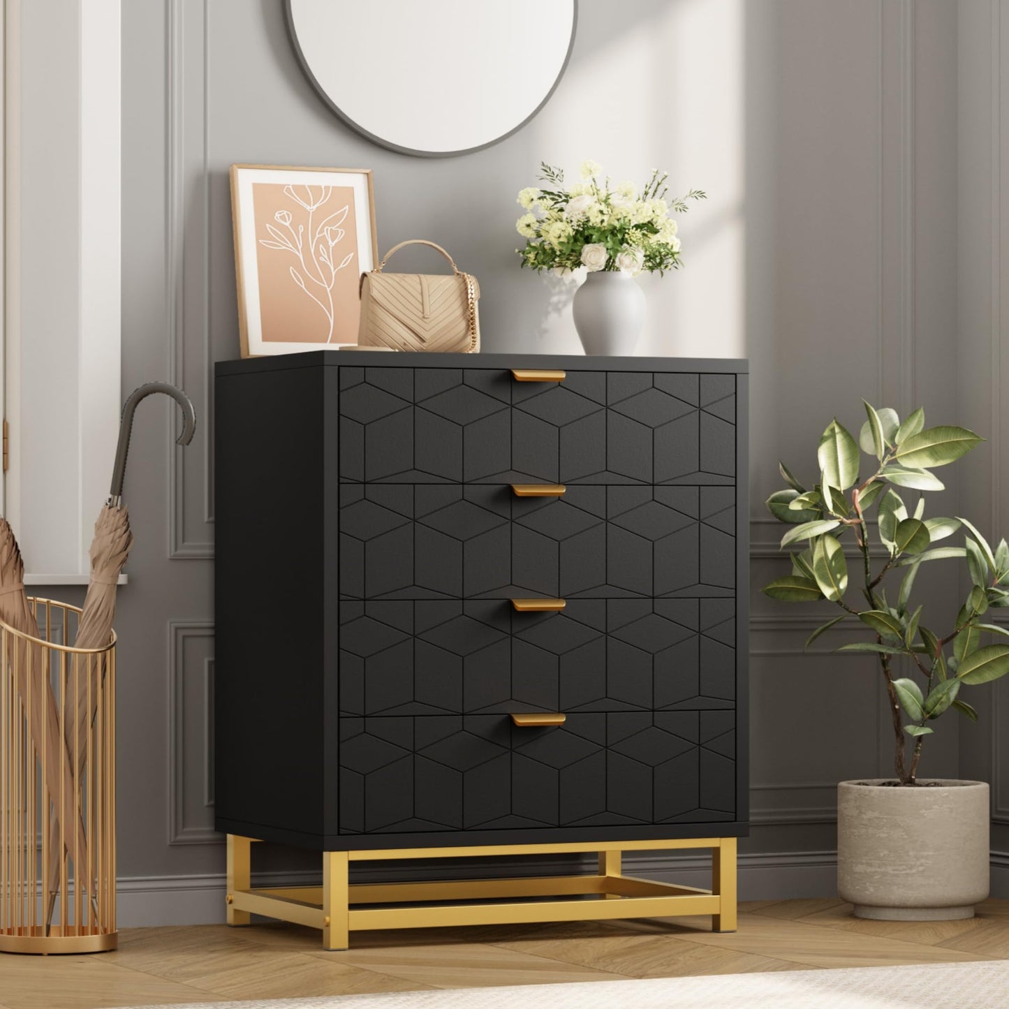 4 Drawer Dresser for Bedroom - Chest of Drawers