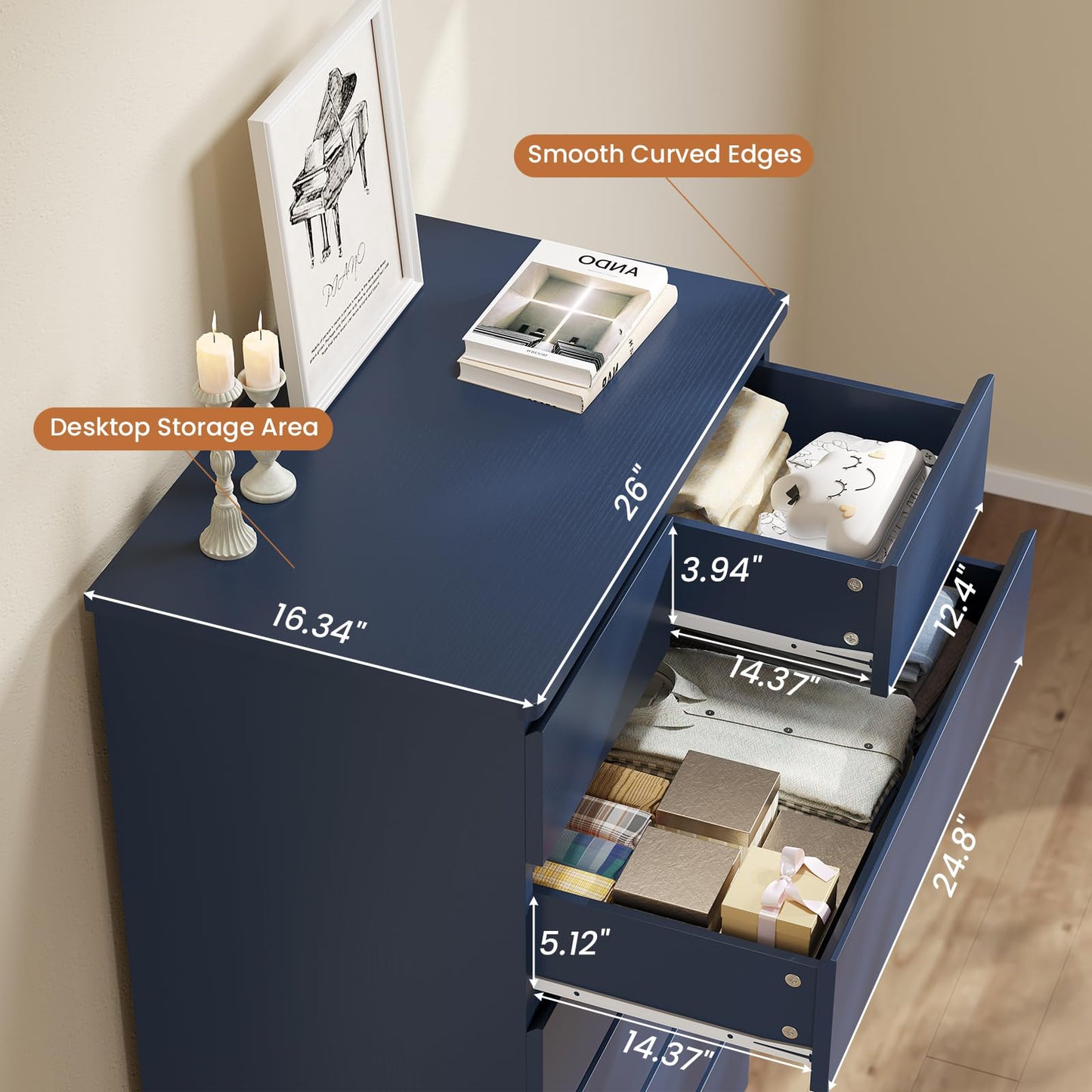 Tall Dresser for Bedroom with 7 Drawers
