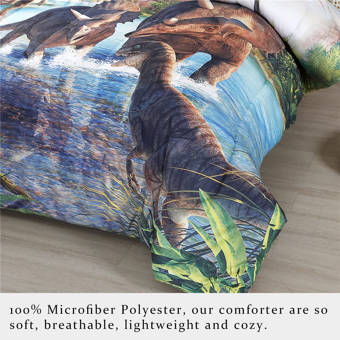 Twin Comforter Set Kids Bedding T-Rex 3D