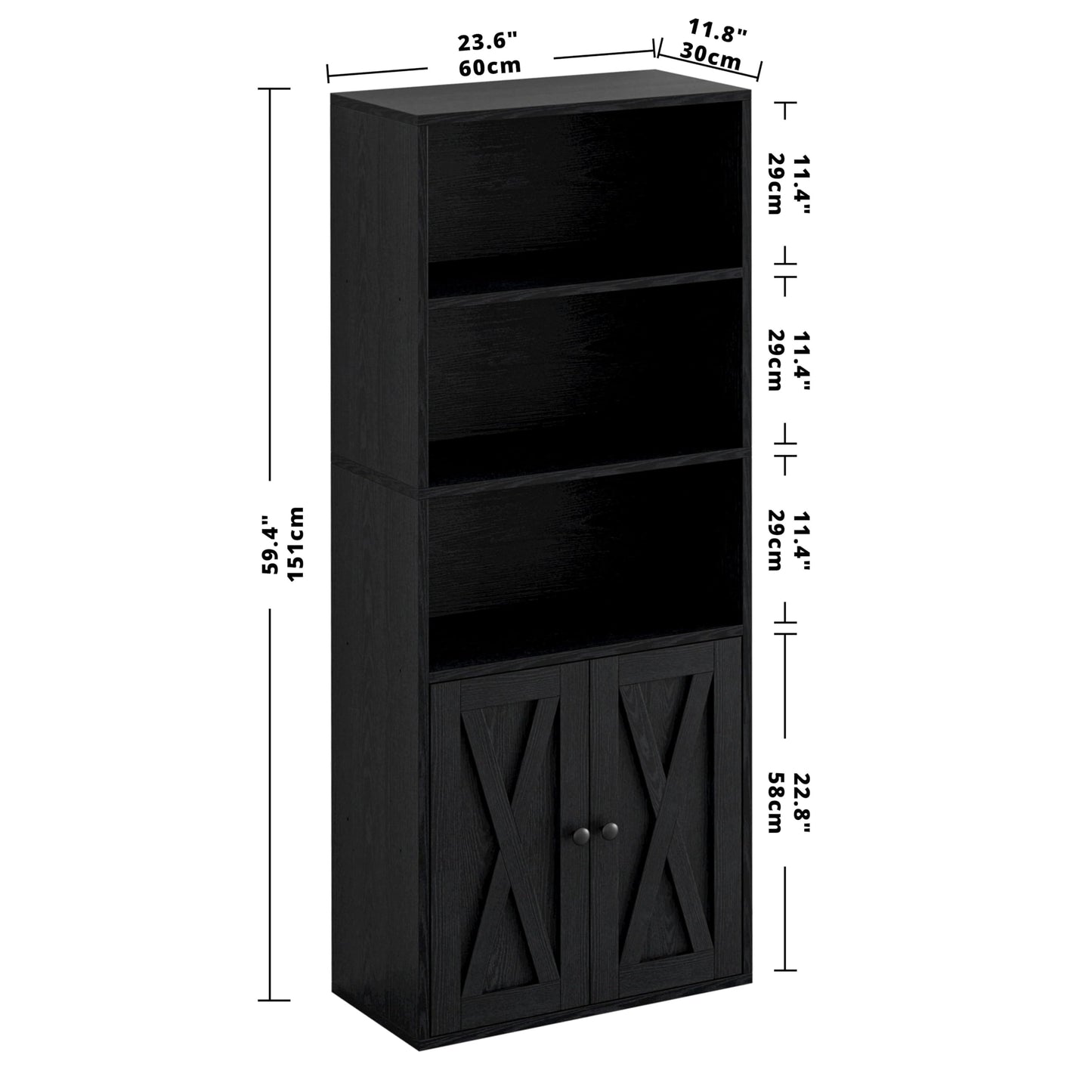 Vintage Black Bookshelves