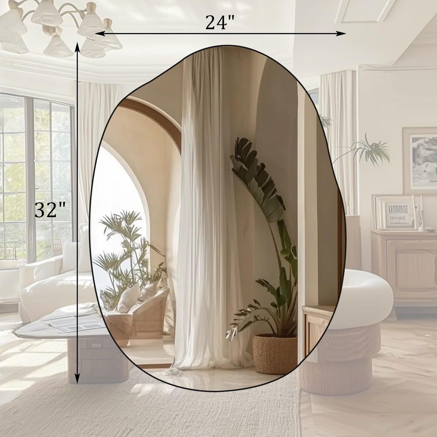 Wood Framed Modern Decorative Mirrors for Bedroom and Living Room