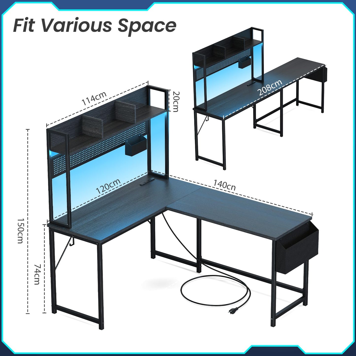 Black Wooden Computer Desk