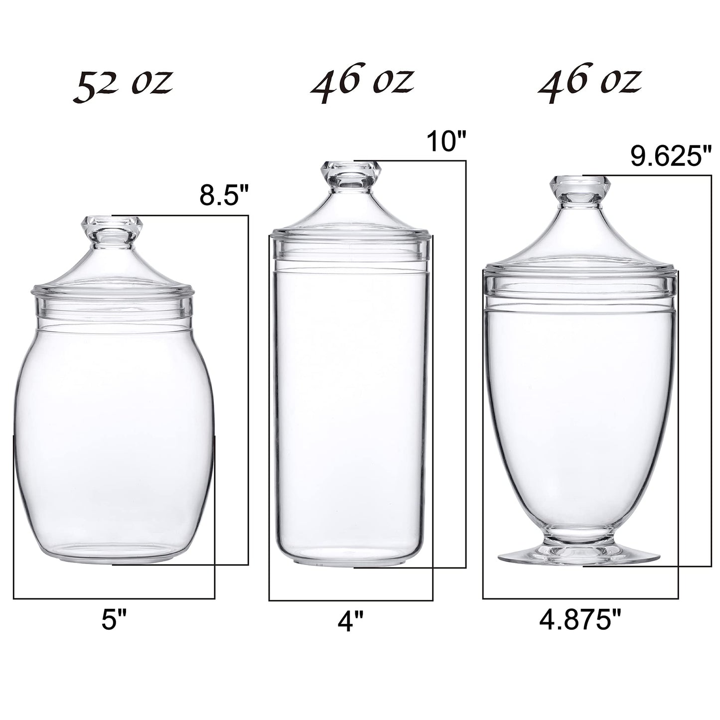 Clear Amazing Candy/Food Jars (3-Piece Set)