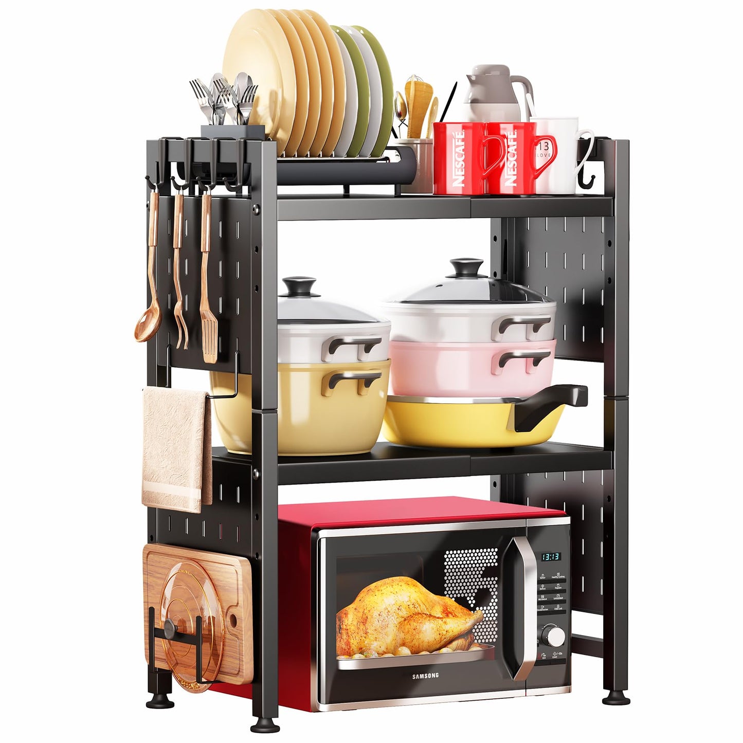 Black Kitchen Shelves Rack