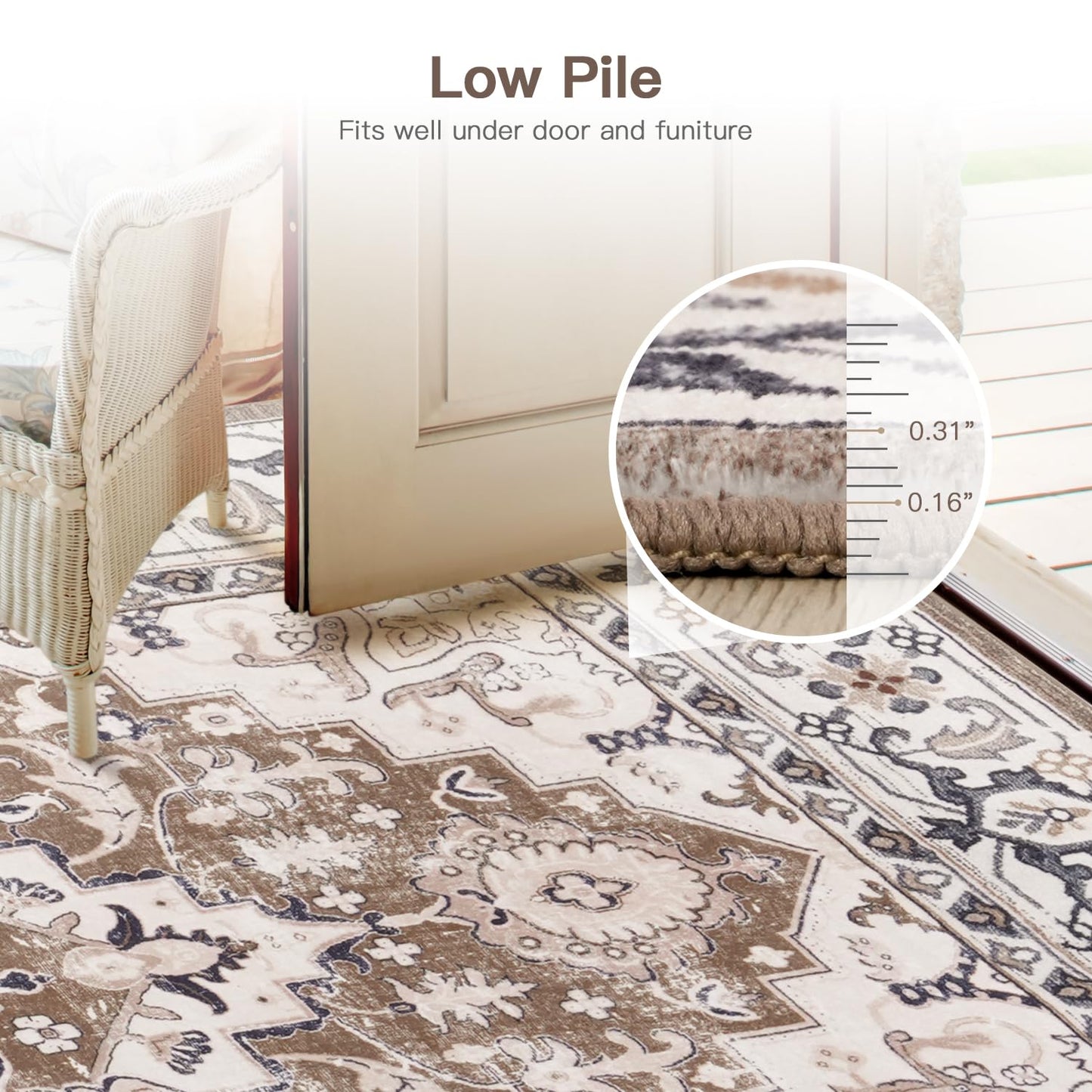 Floral Brown Area Rugs