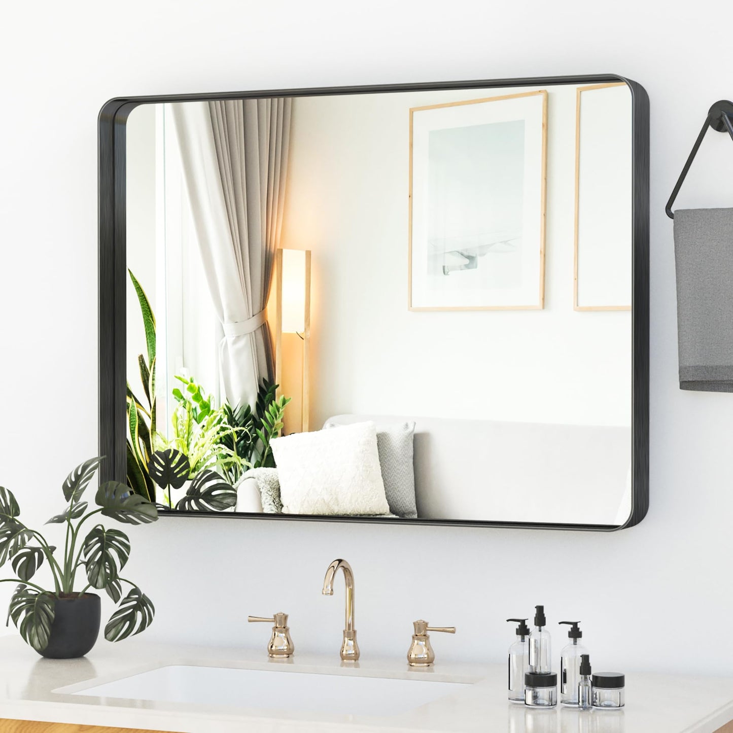 Wall Mounted Vanity Round Corner Mirror