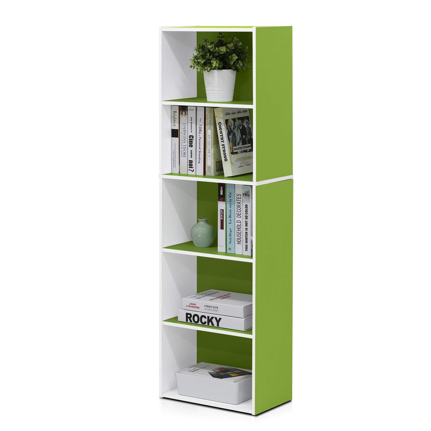 White/Green Bookcase / Book / Storage
