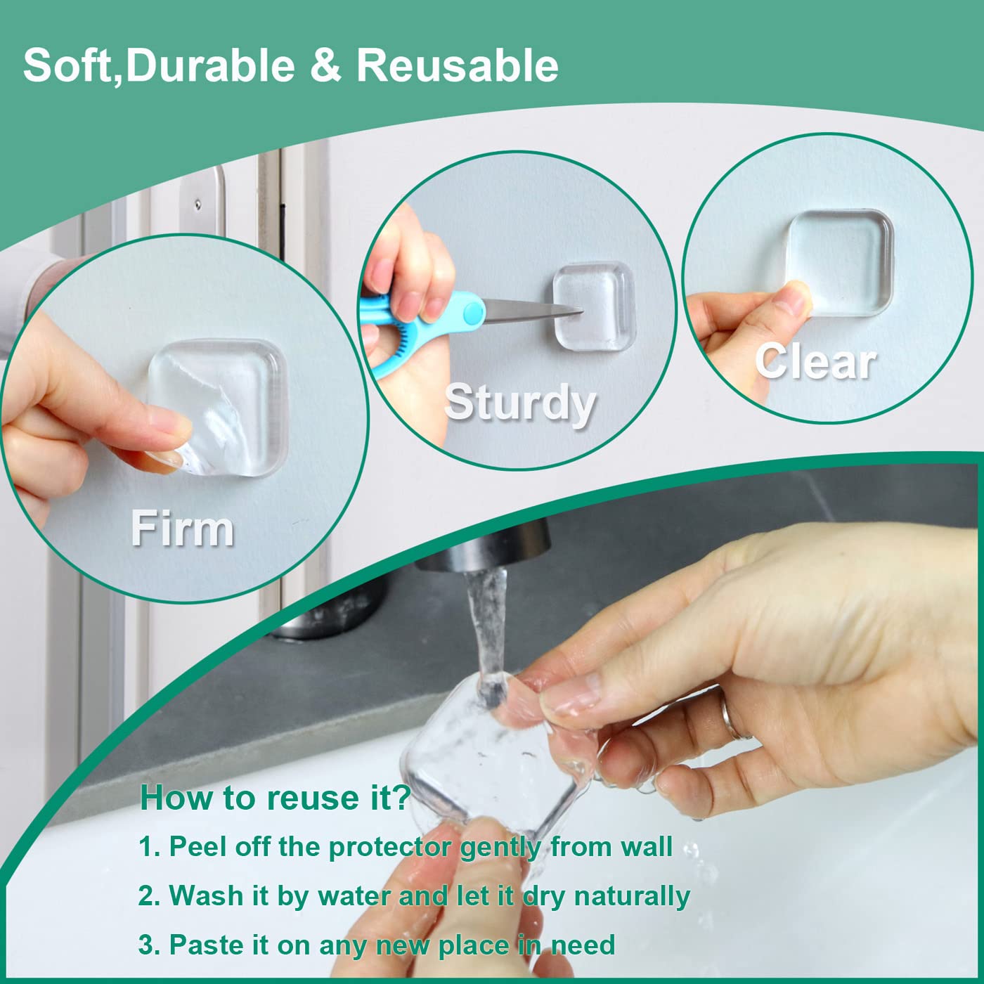 6 Pc Door Stopper - Wall Protector