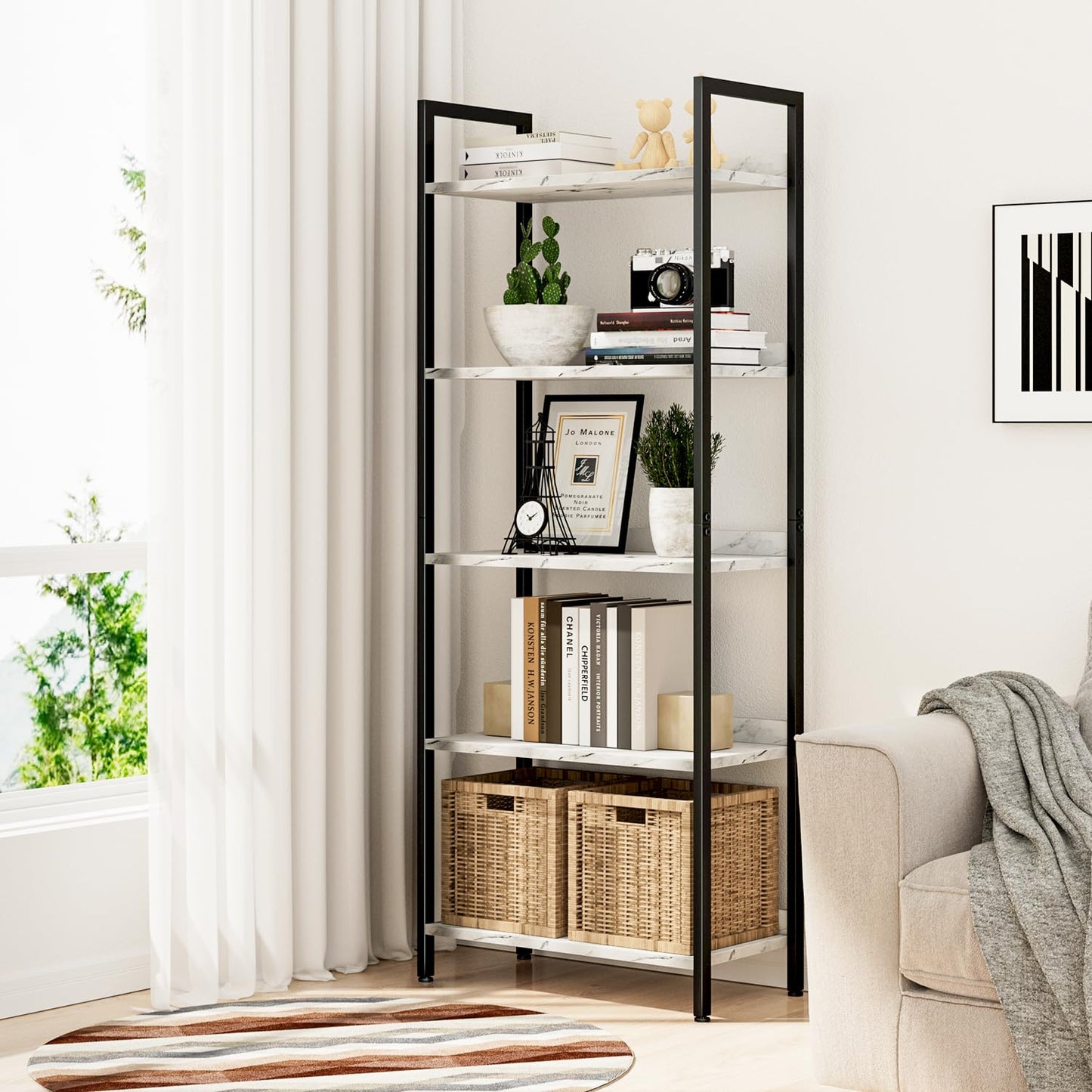 White Marble Bookshelf