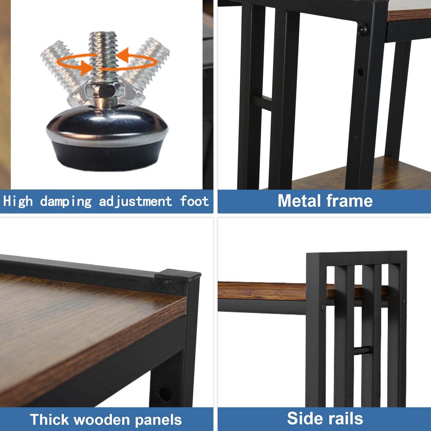 Rust Brown Kitchen Bakers Rack
