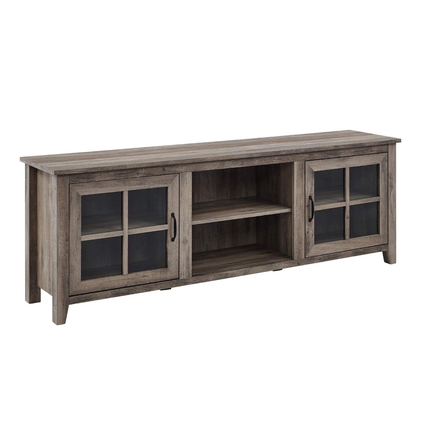 Grey Wash - 80 Inches, 70 Inch 2 Glass Door TV Stand