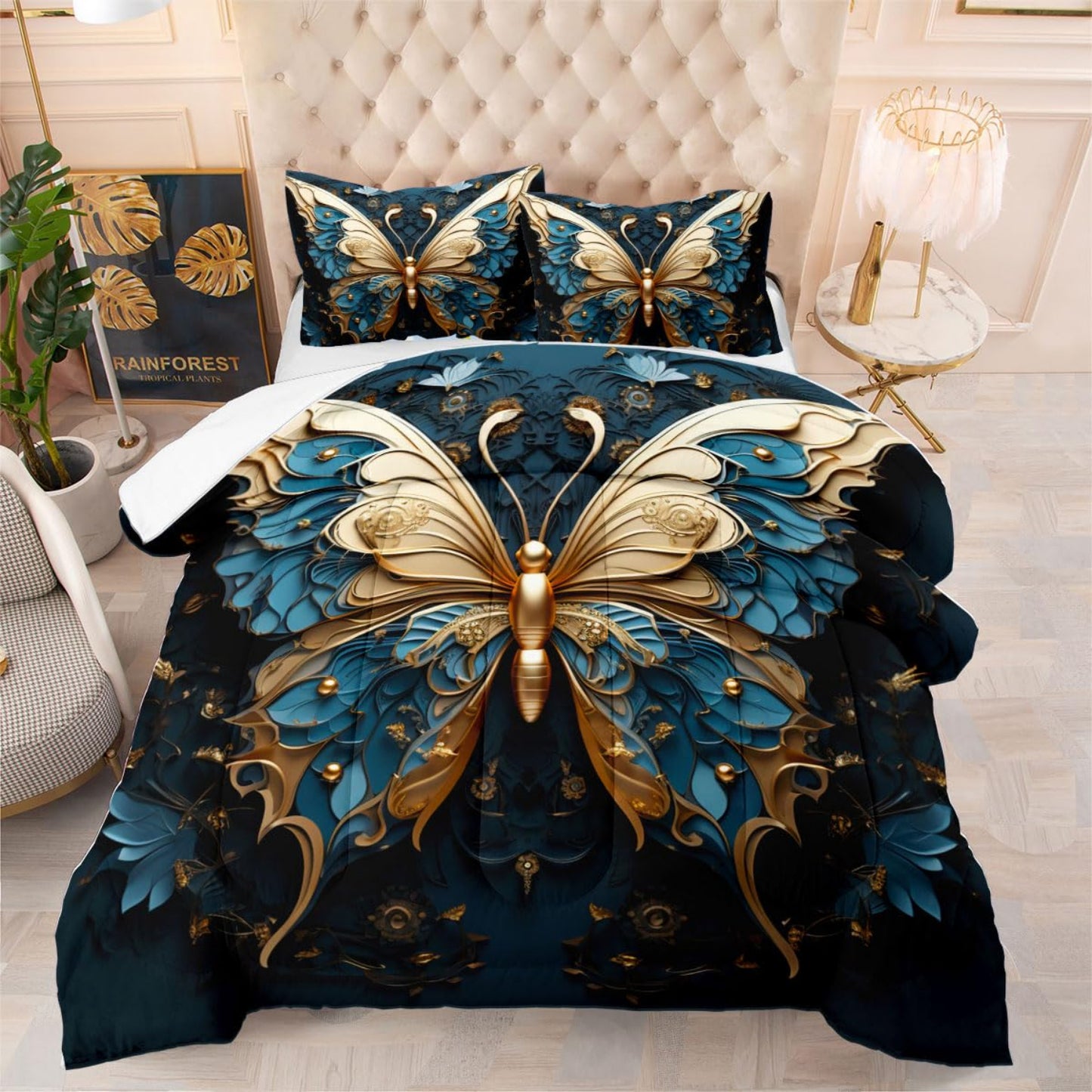 Queen Size Butterfly Comforter Set