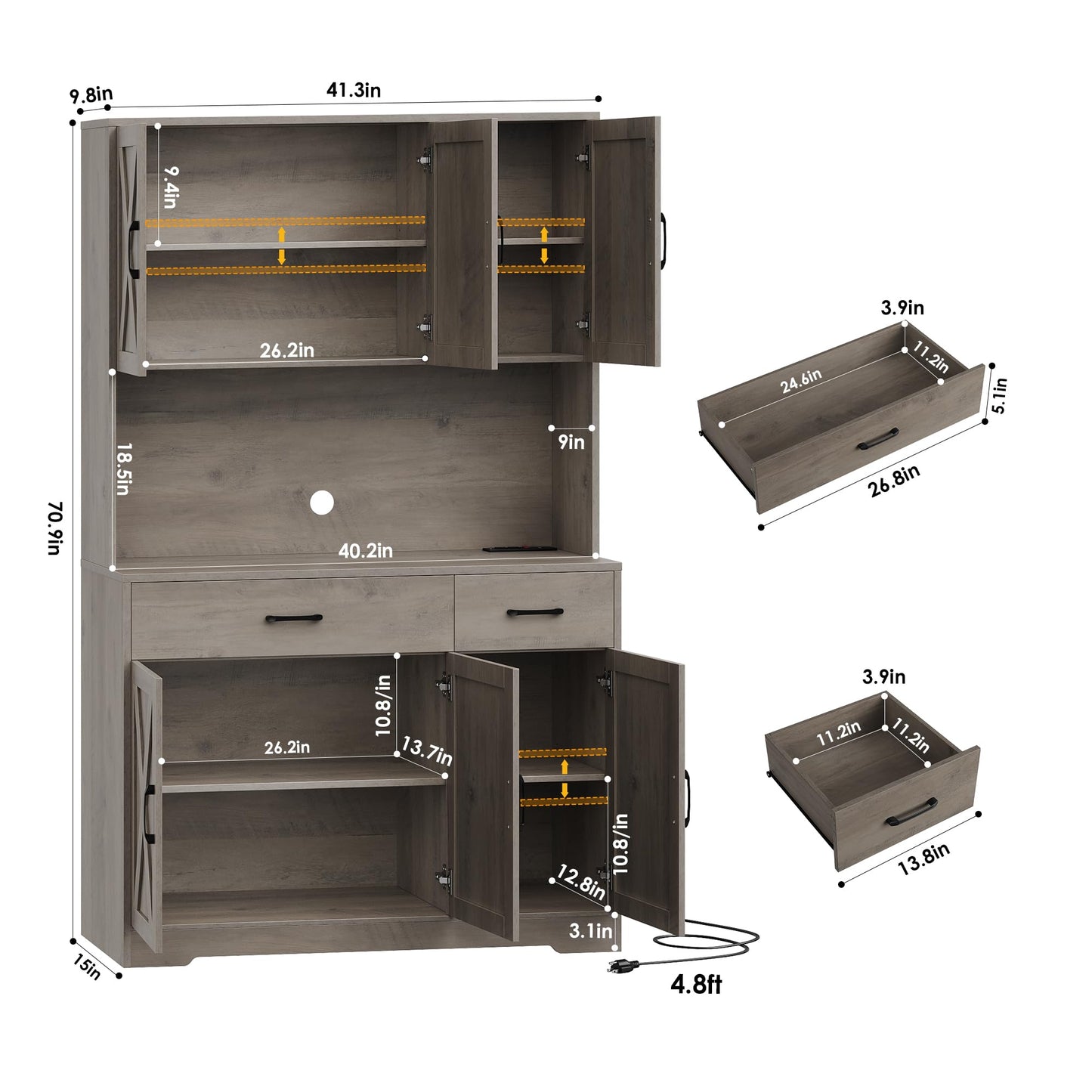 Ash Grey Kitchen Rack