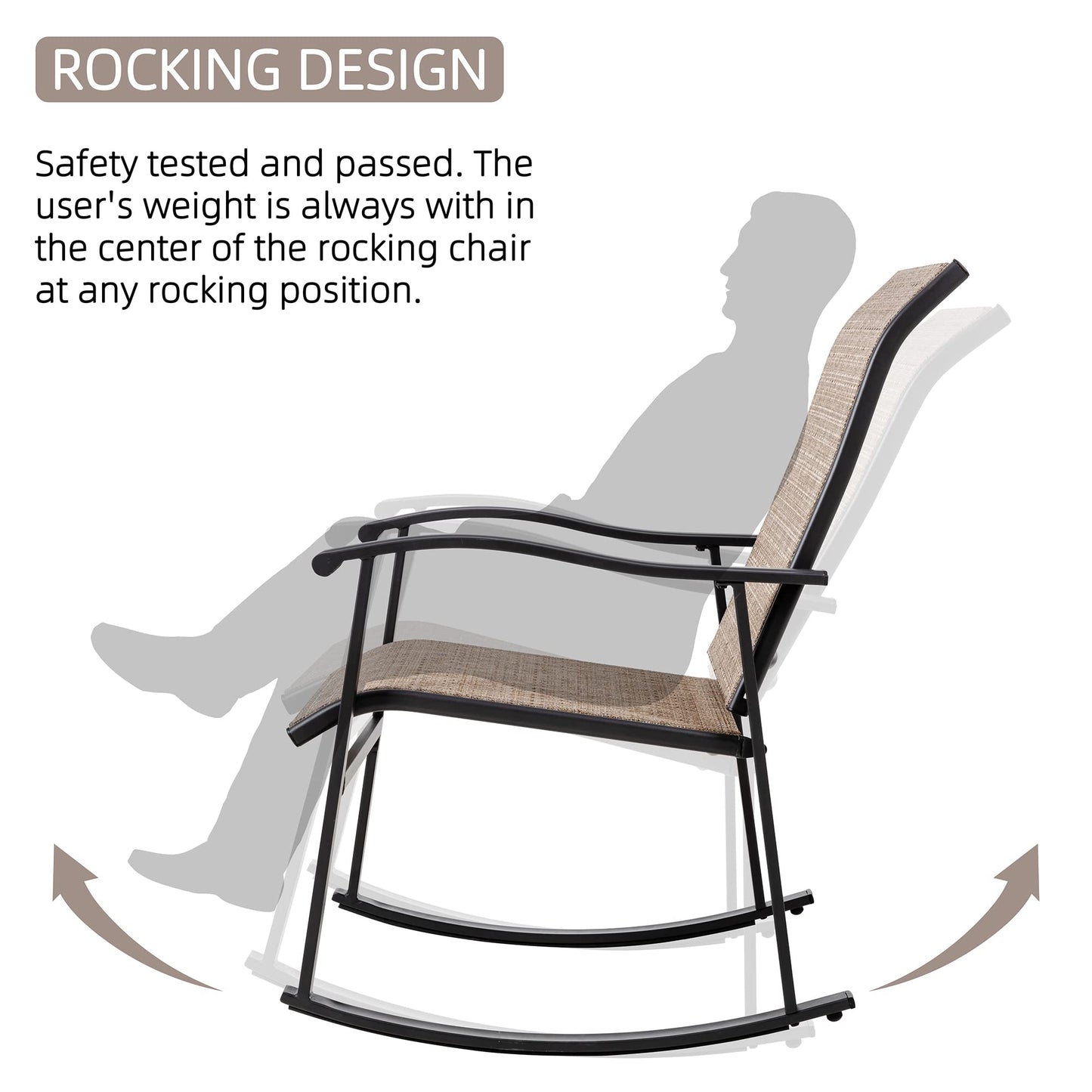 3 Piece Outdoor Rocking Bistro Set