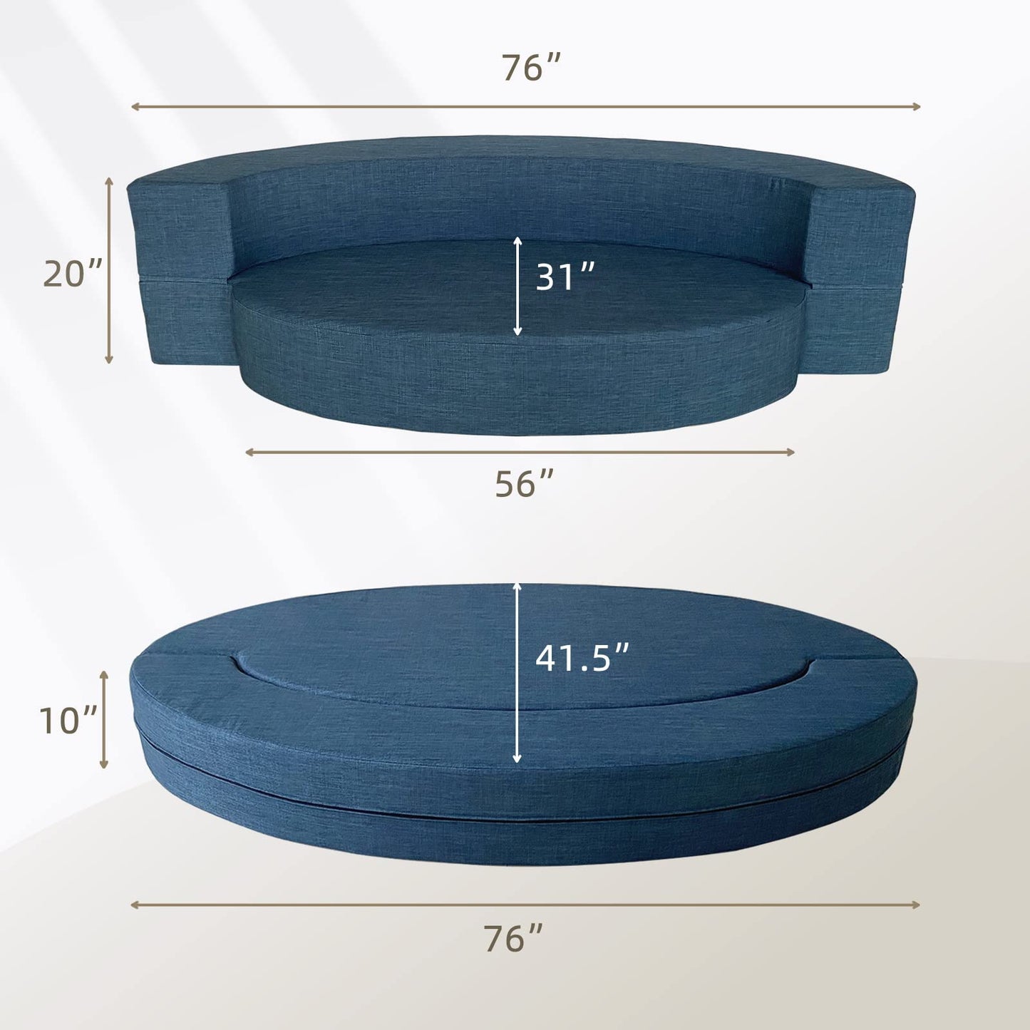 Stylish Sofa Bed with 2 Pillows