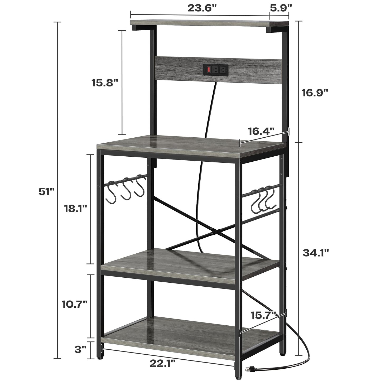 Charcoal Gray Kitchen Rack