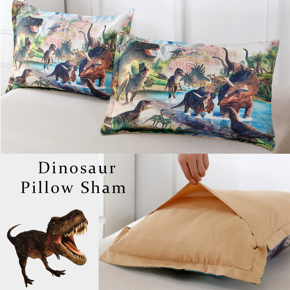 Twin Comforter Set Kids Bedding T-Rex 3D