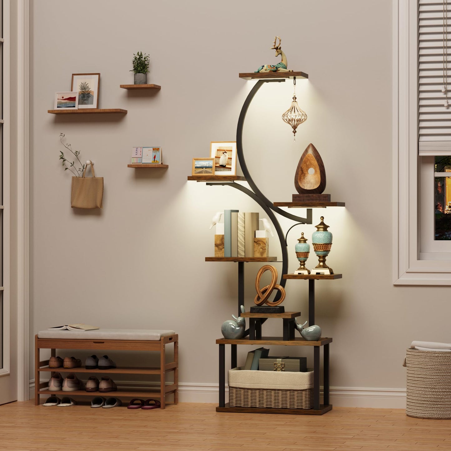 Rustic Brown Display Shelf