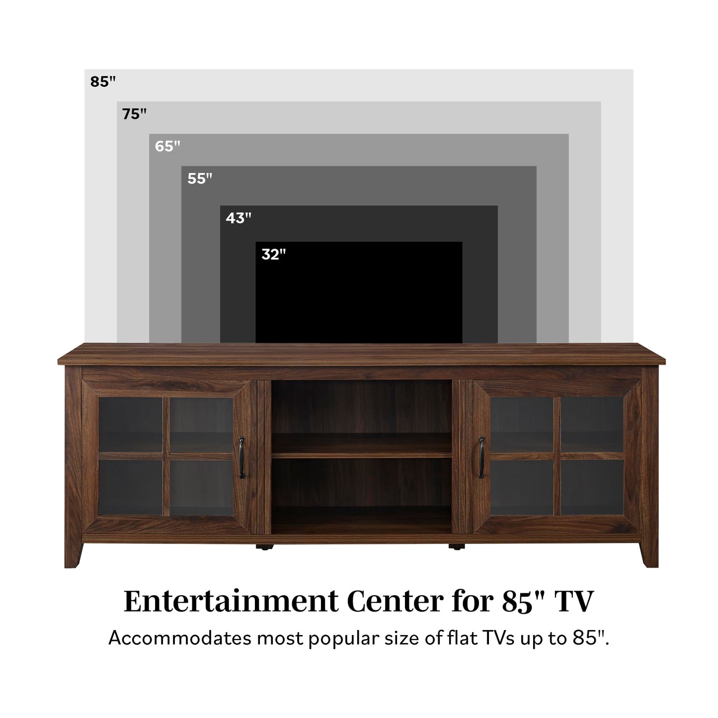 Dark Walnut - 80 inch TV Stand