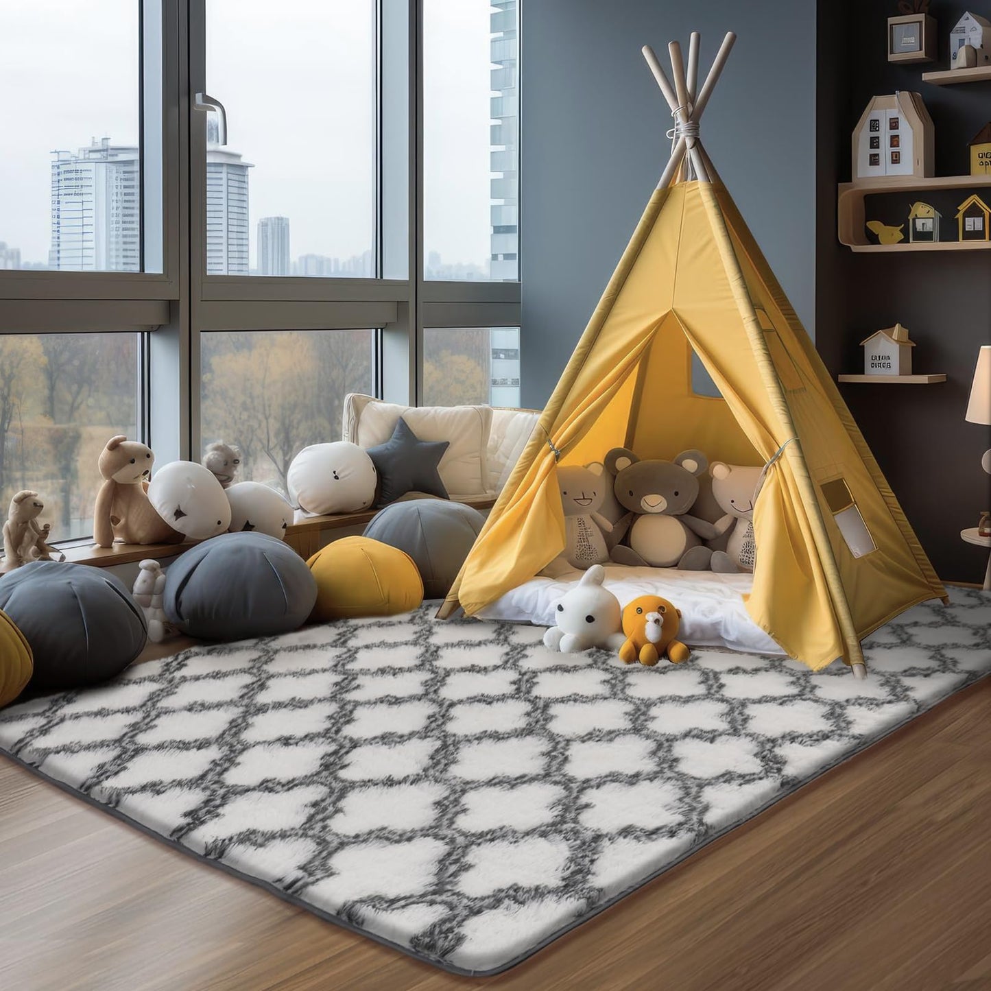 White/Black Area Rugs