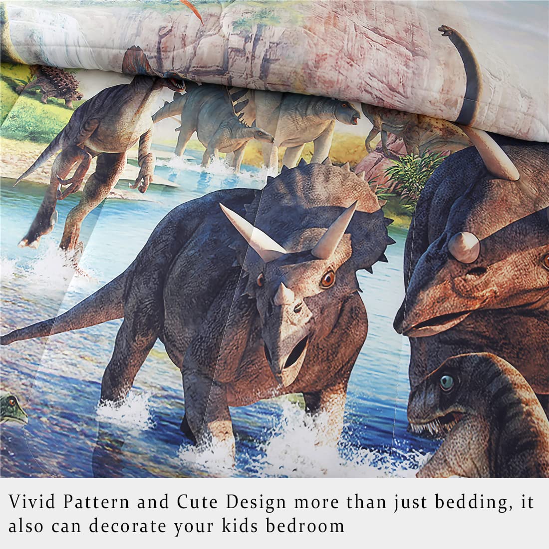 Twin Comforter Set Kids Bedding T-Rex 3D