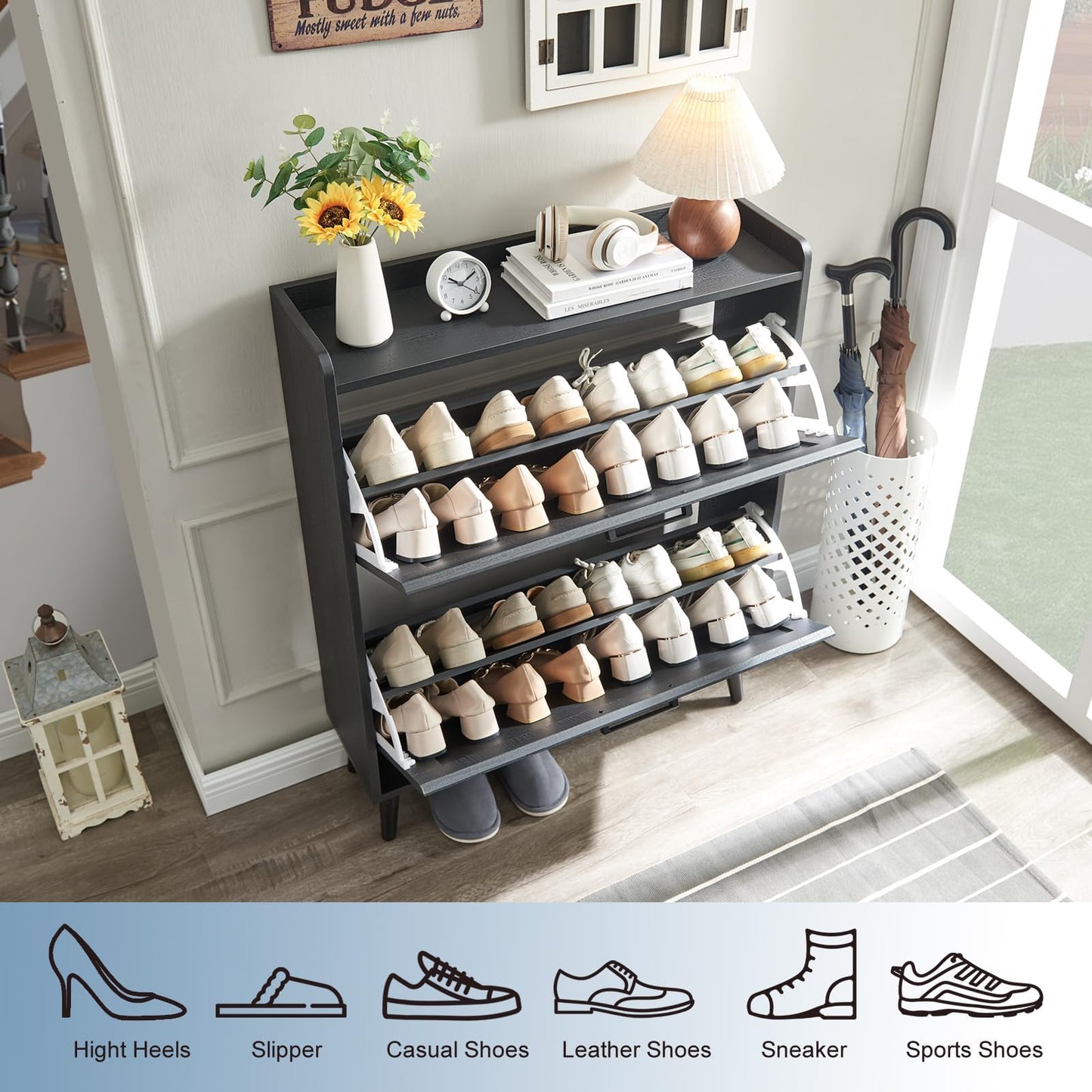 Farmhouse Style Shoe Storage Cabinet