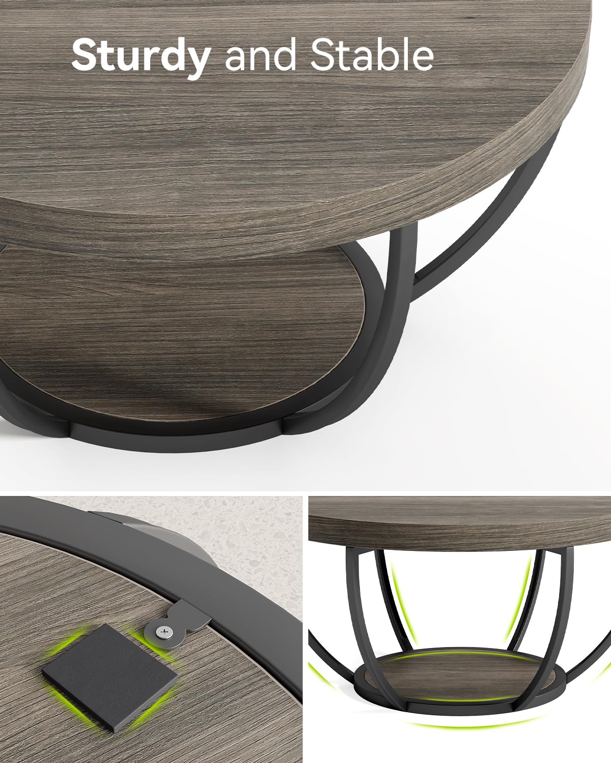 Grey and Black Coffee Table