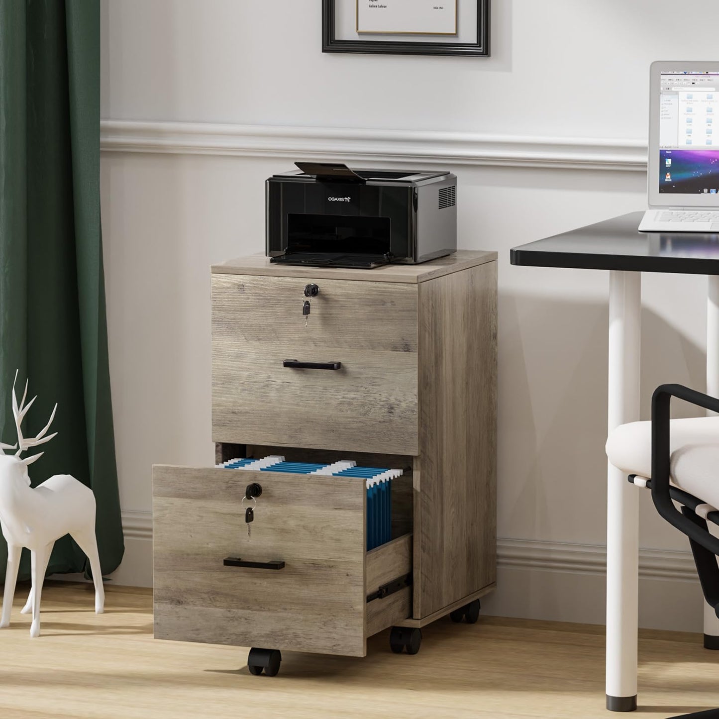2 Drawer File Cabinet with Lock