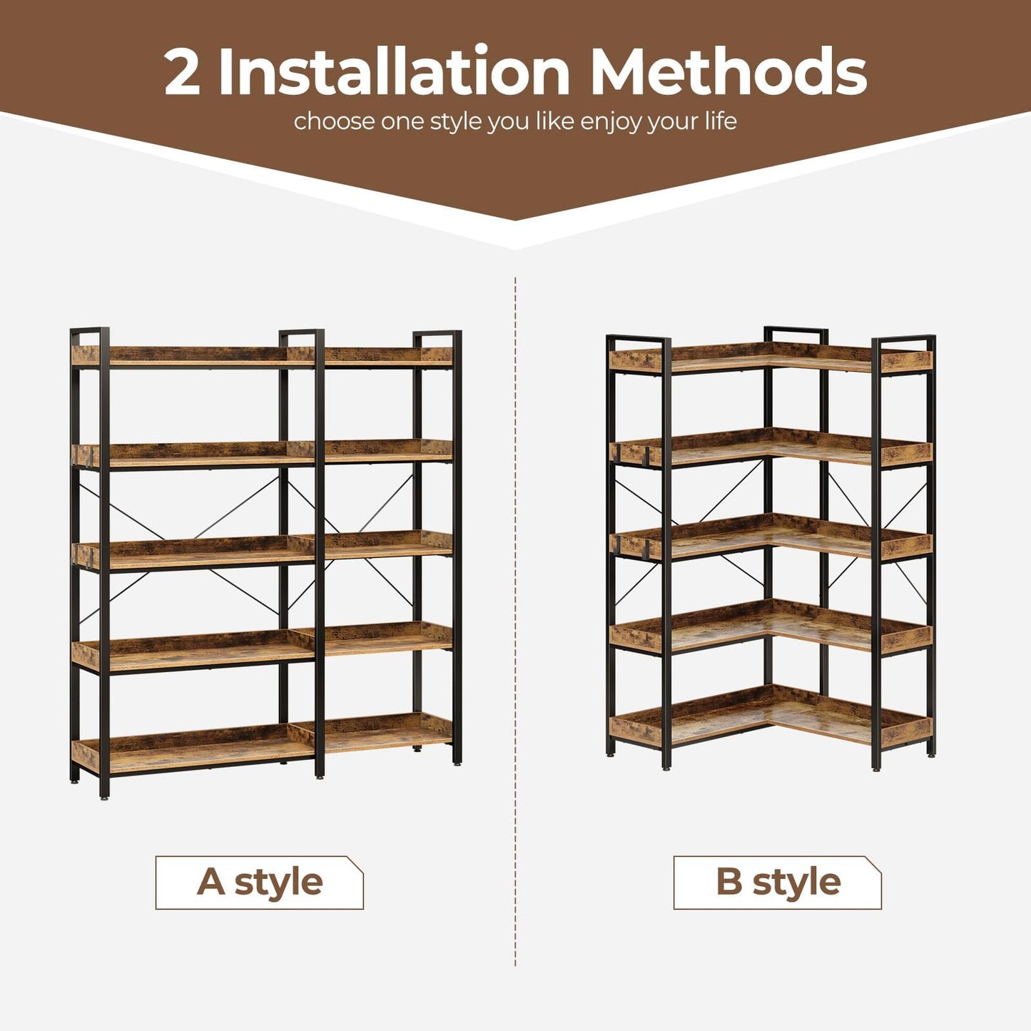 Rustic Brown Bookshelf