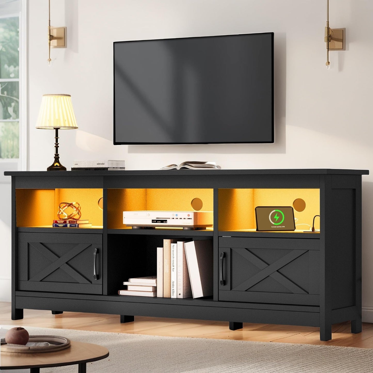 Black - 65 Inch TV Stand for 65 Inch