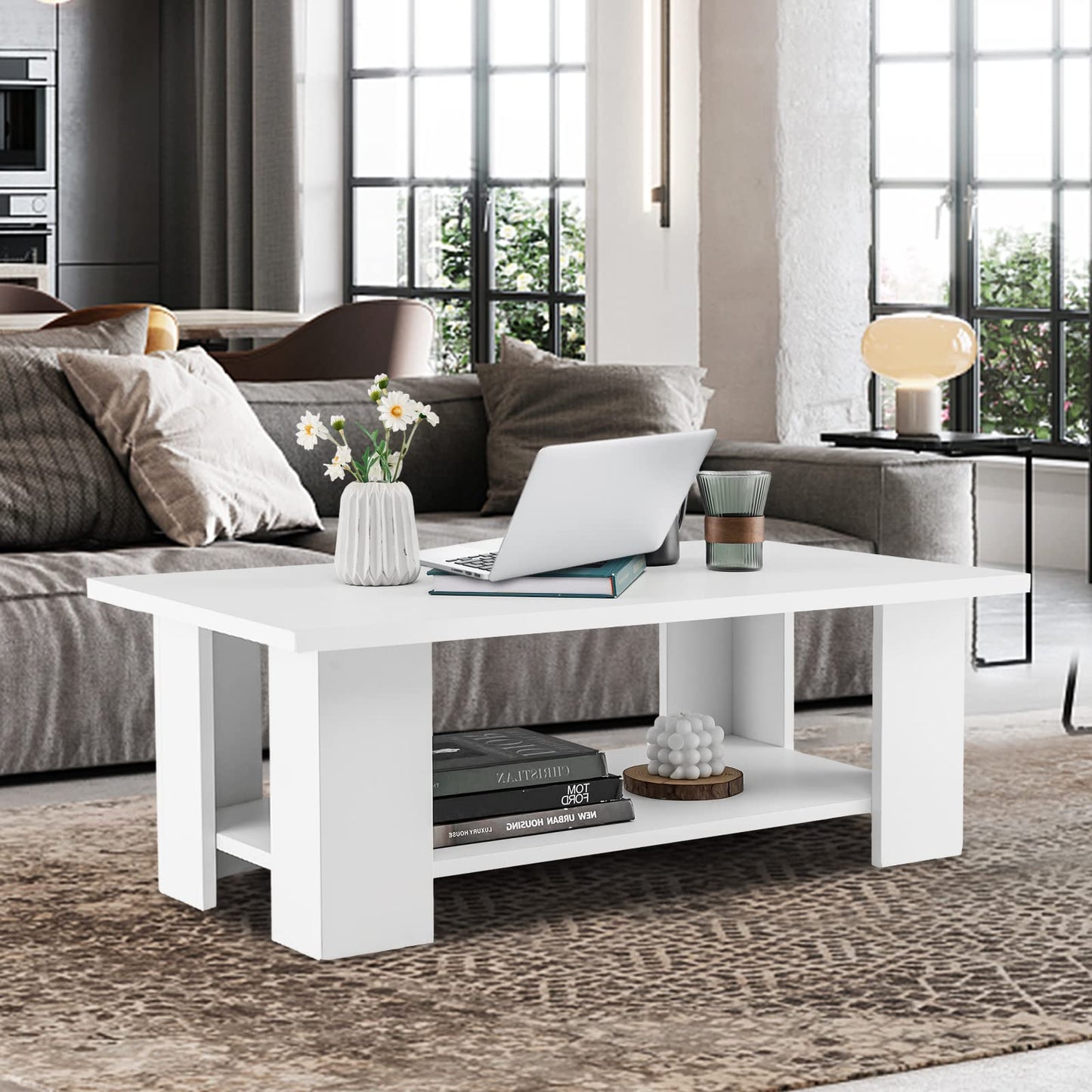 2-Tier Coffee Table - White