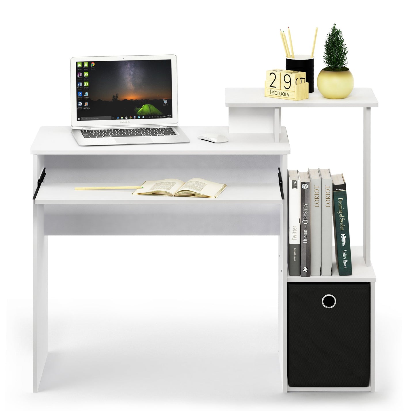 White/Black Computer Desk