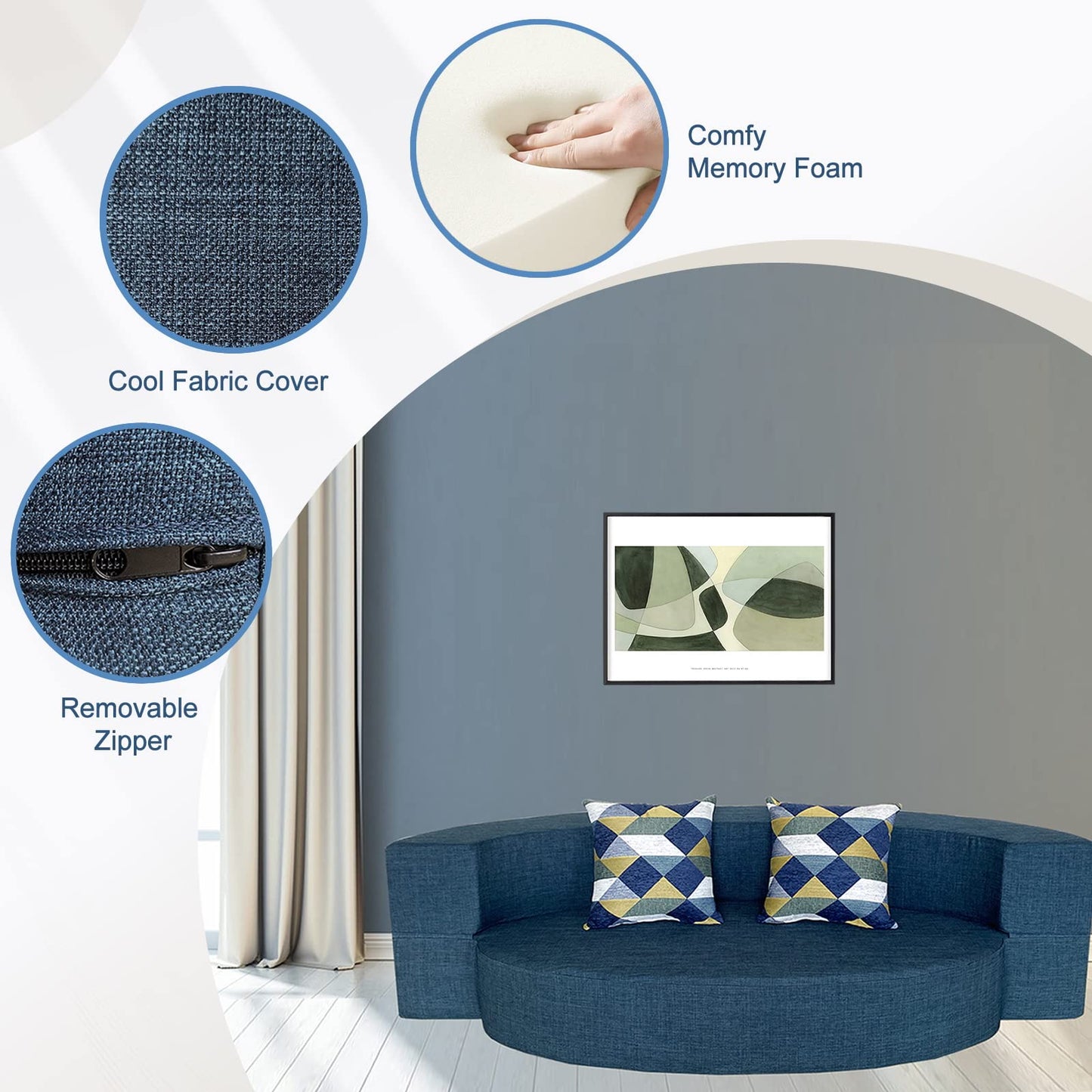 Stylish Sofa Bed with 2 Pillows