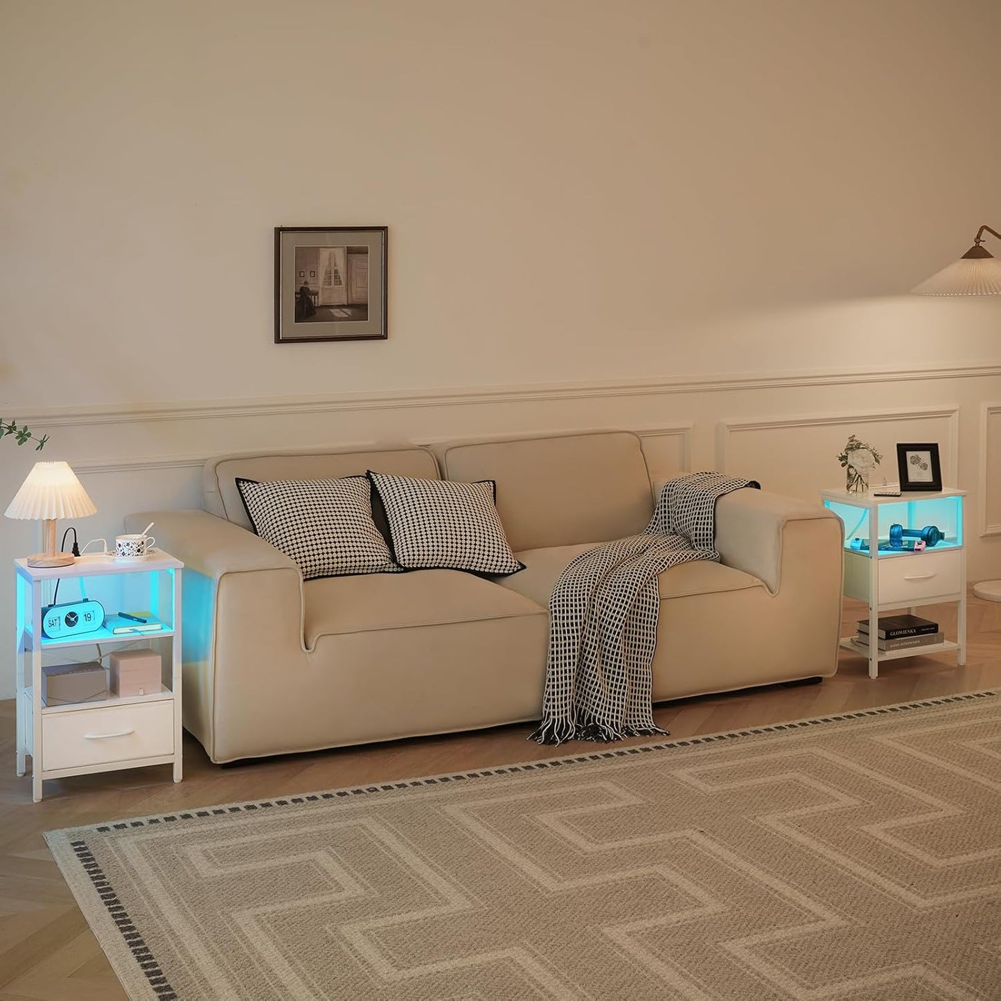 LED Night Stand with Charging Station