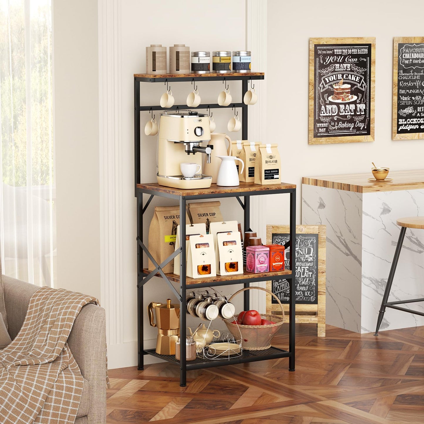 Rustic Brown Coffee Bar Table