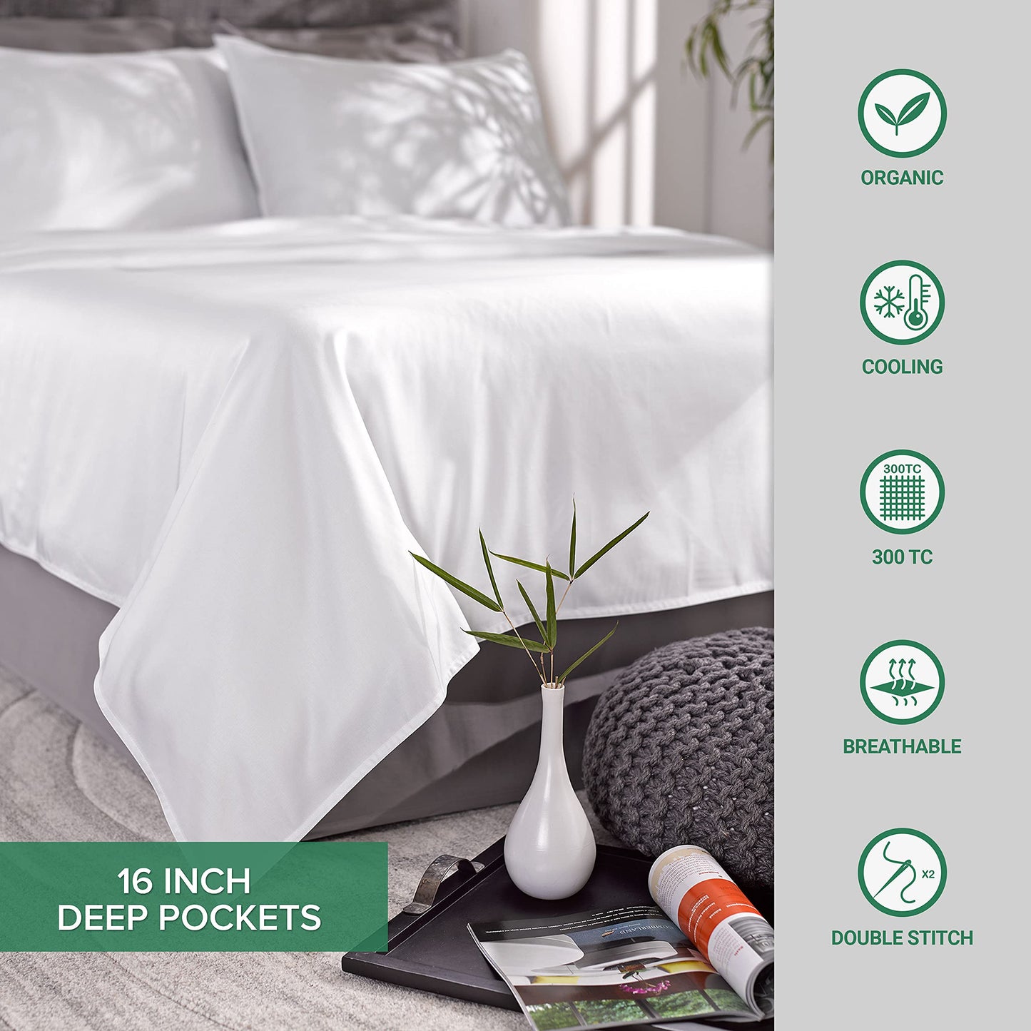 Bamboo bed sheet set