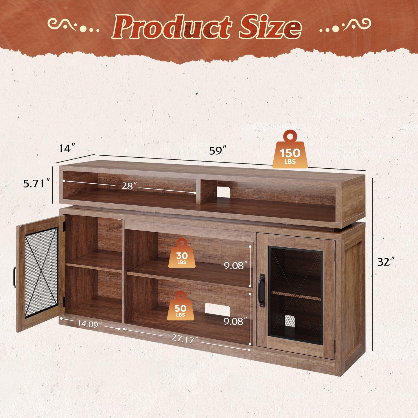 Rustic Brown TV Stand