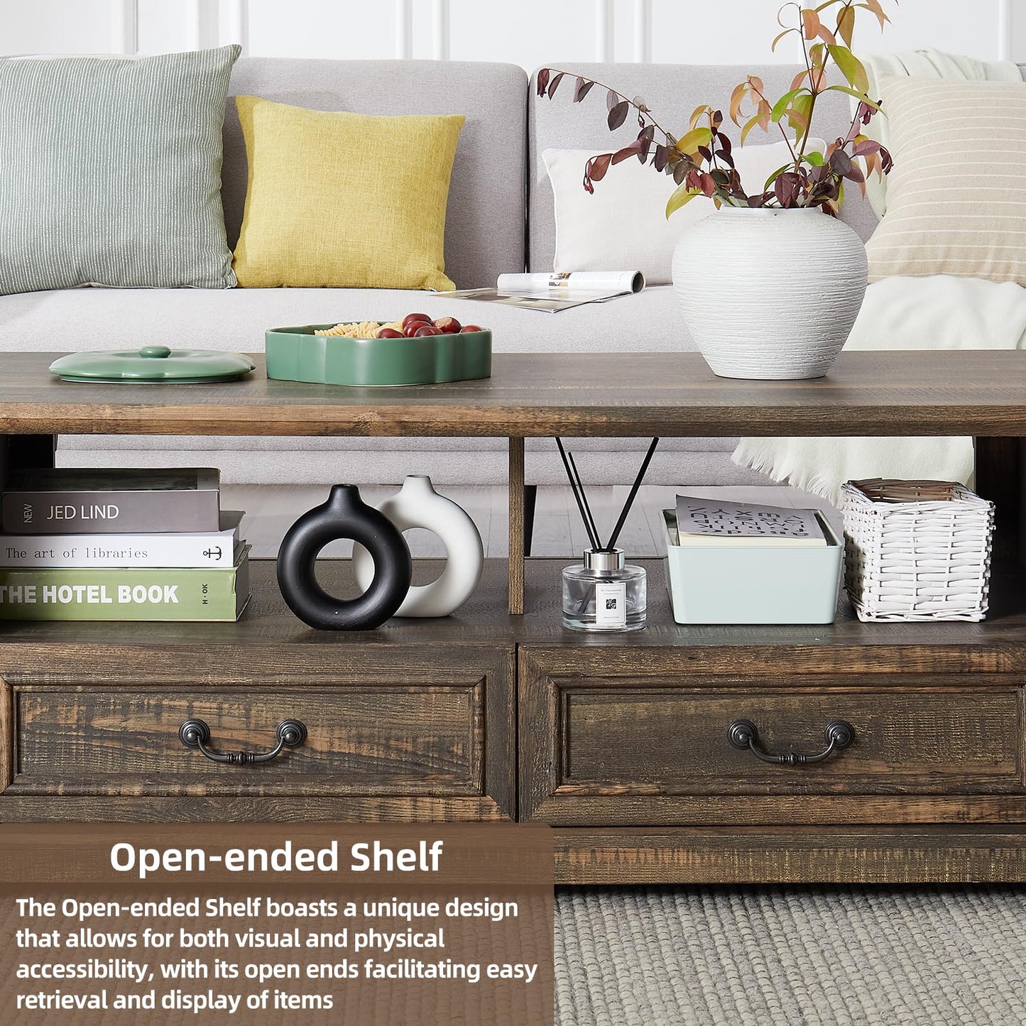 Wood Coffee Table for Living Room