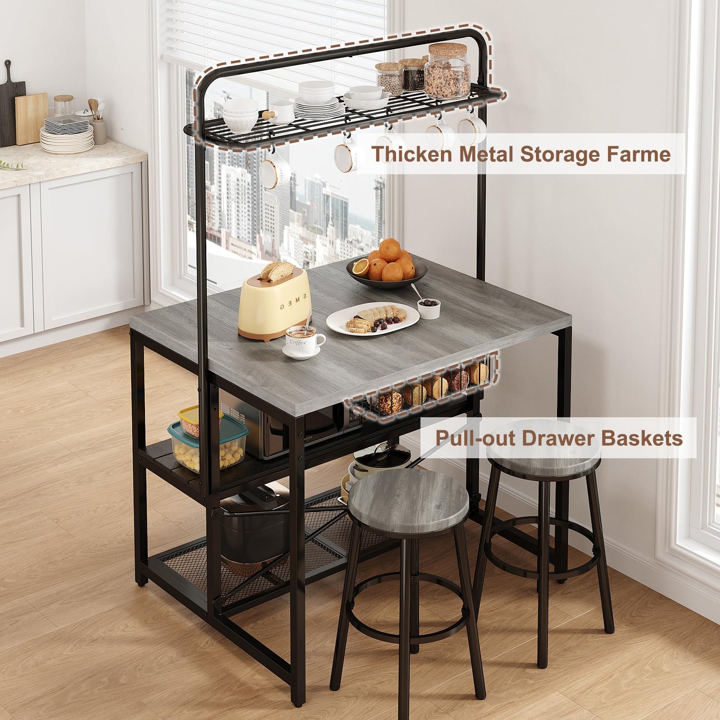 Grey Kitchen Rack