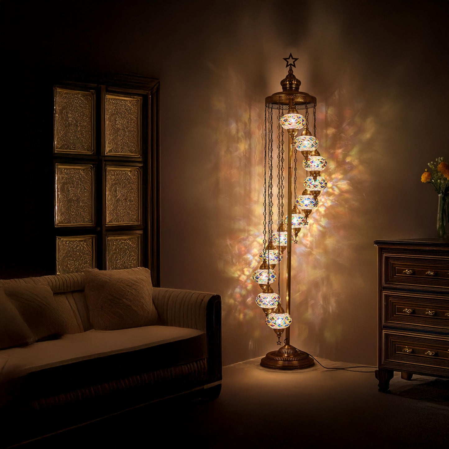 7ft Tall Standing Lamp for Bedroom & Living Room - Handmade Decorative Lighting