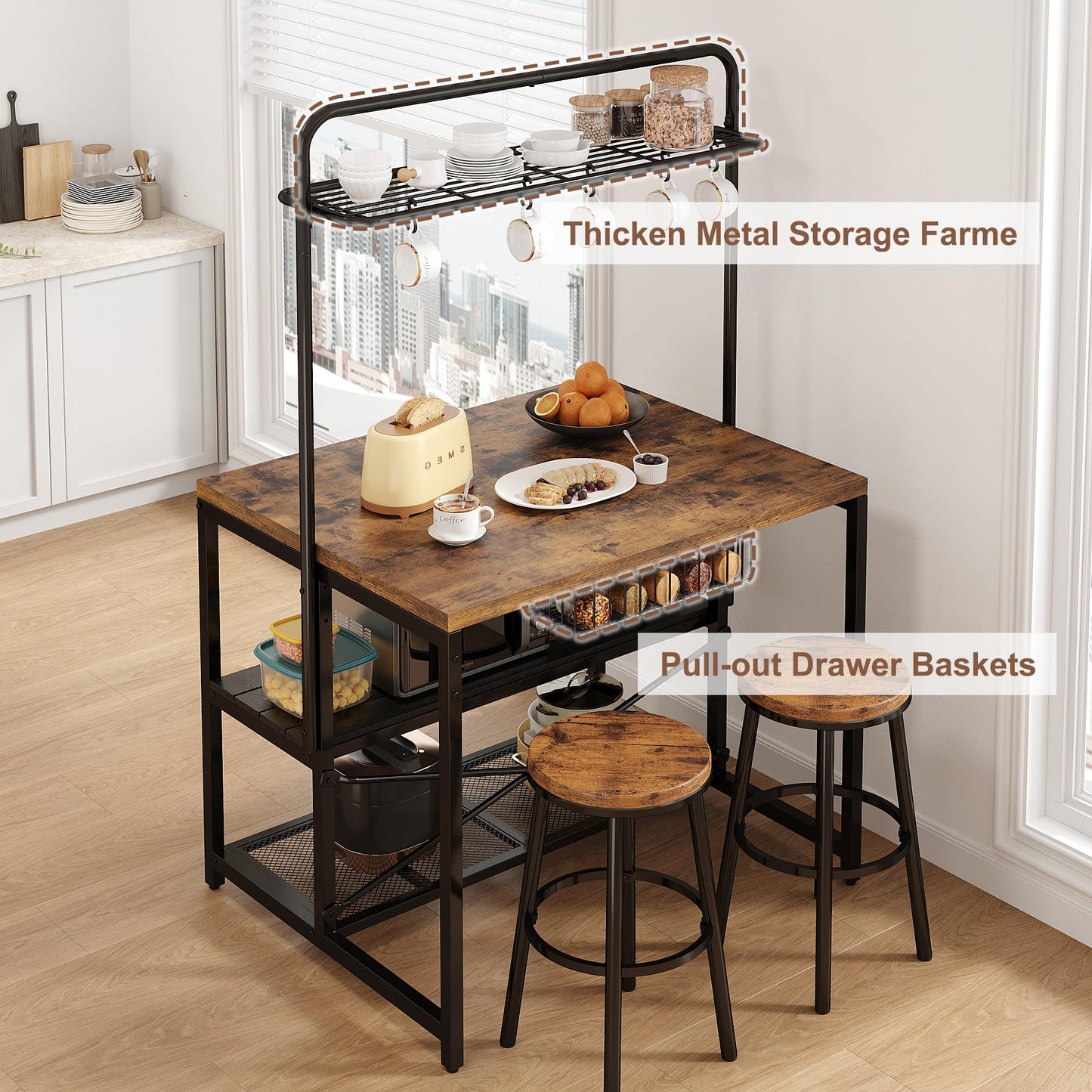 Vintage Kitchen Bakers Rack