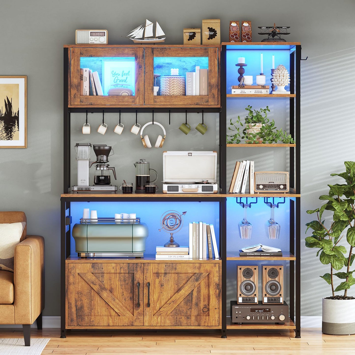 Rustic Brown Kitchen Rack