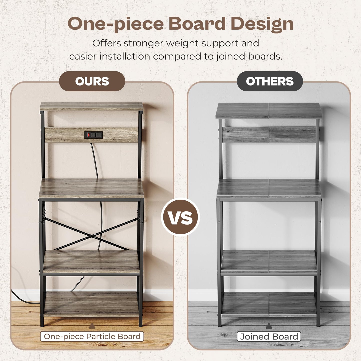 Greige Kitchen Rack