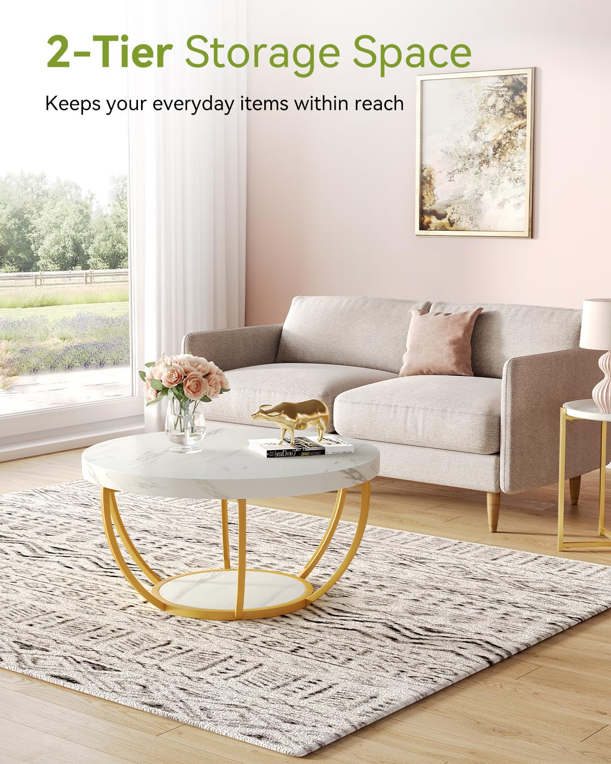 White and Gold Coffee Table